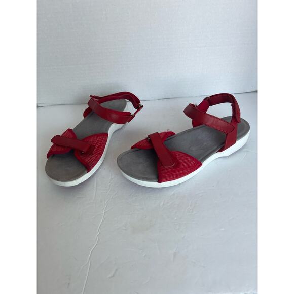 TRAQ by Alegria Qali Red Adjustable Straps Smart Walking Comfort Sandals Sz 10.5 - Picture 3 of 10